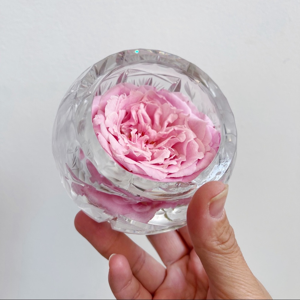 Crystal Small Bud Vase Jewelry Dish Vanity Decor